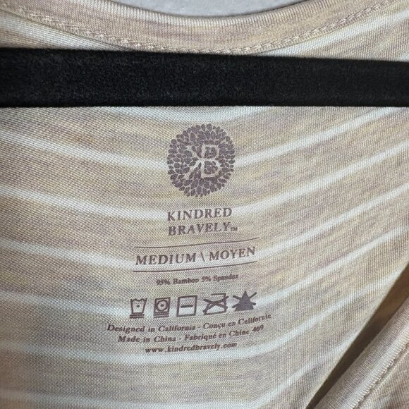 Kindred Bravely Eleanora Bamboo Maternity & Nursing Dress in Oatmeal Stripe - Picture 5 of 5